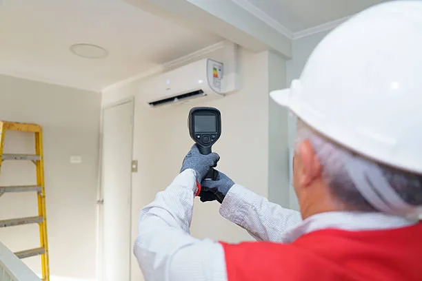HVAC inspector checking a home system before a real estate sale in the GTA