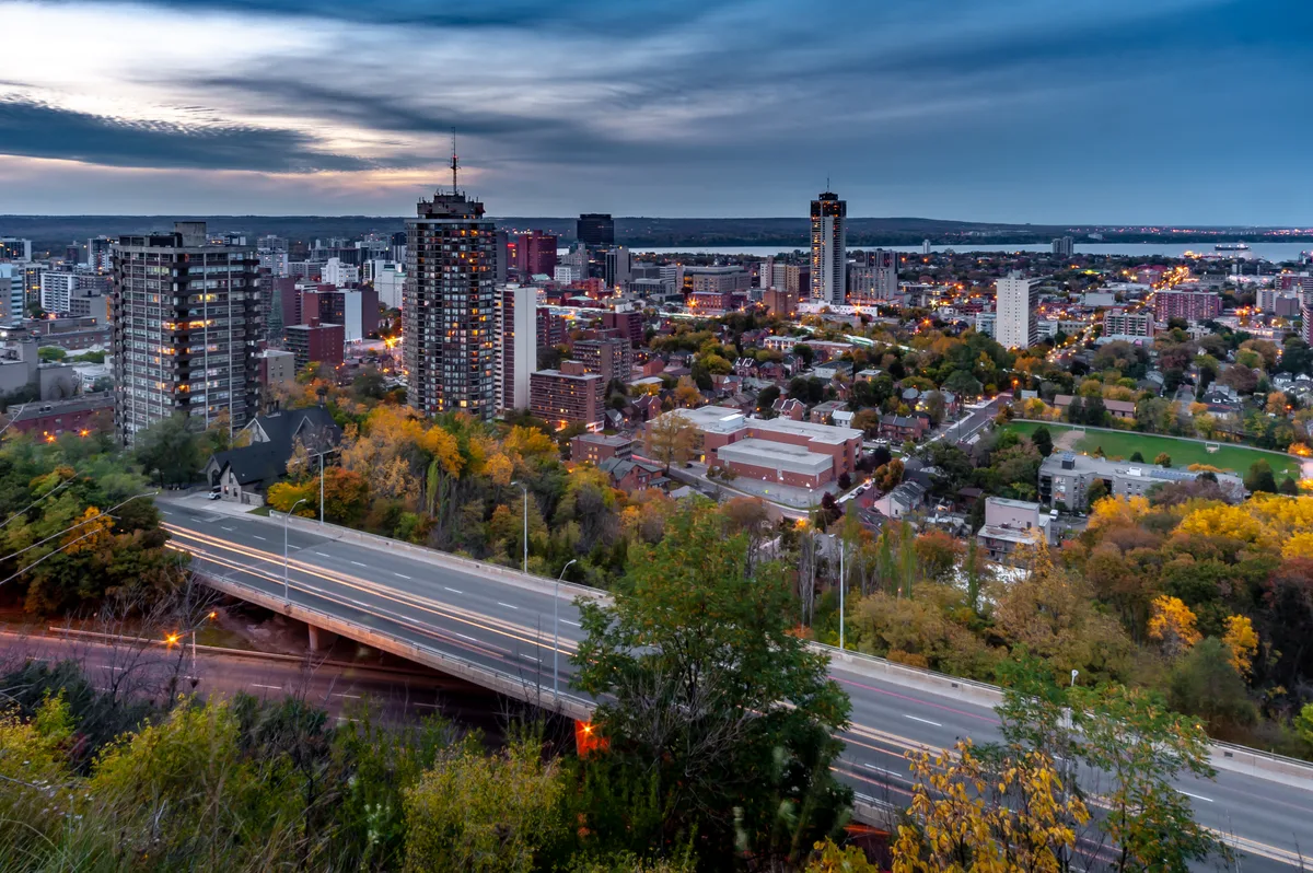 Hamilton, Ontario at dusk